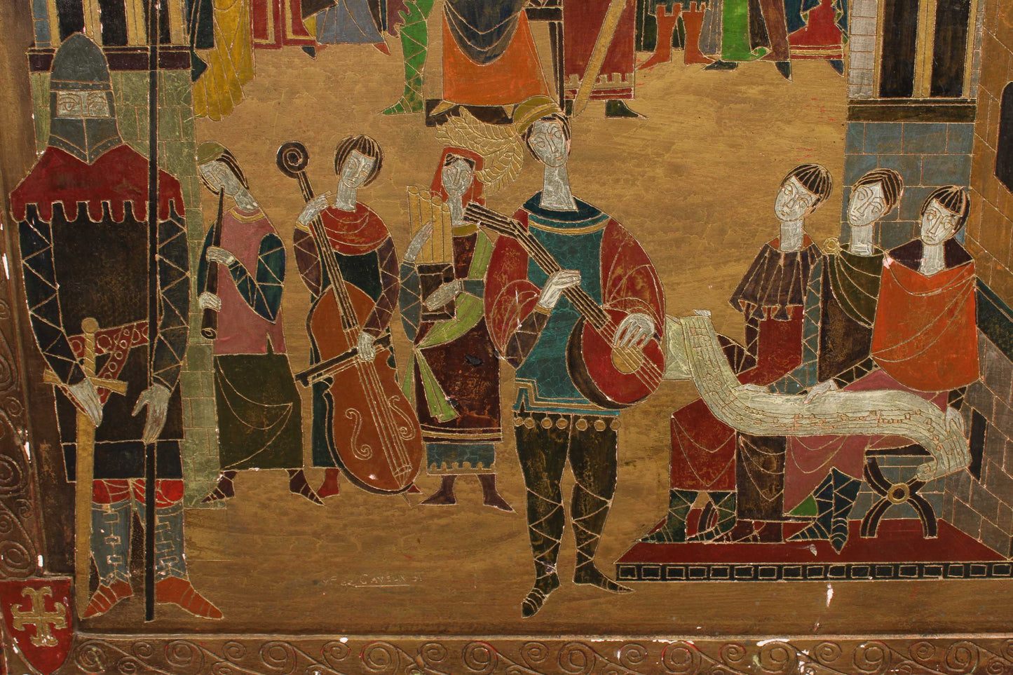 Jean-Pierre Cayeux, Renaissance Revival Sgraffito Plaque, 1961